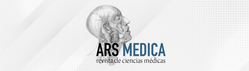 Ilustración de la cabeza humana representando ciencias médicas en Ars Medica.